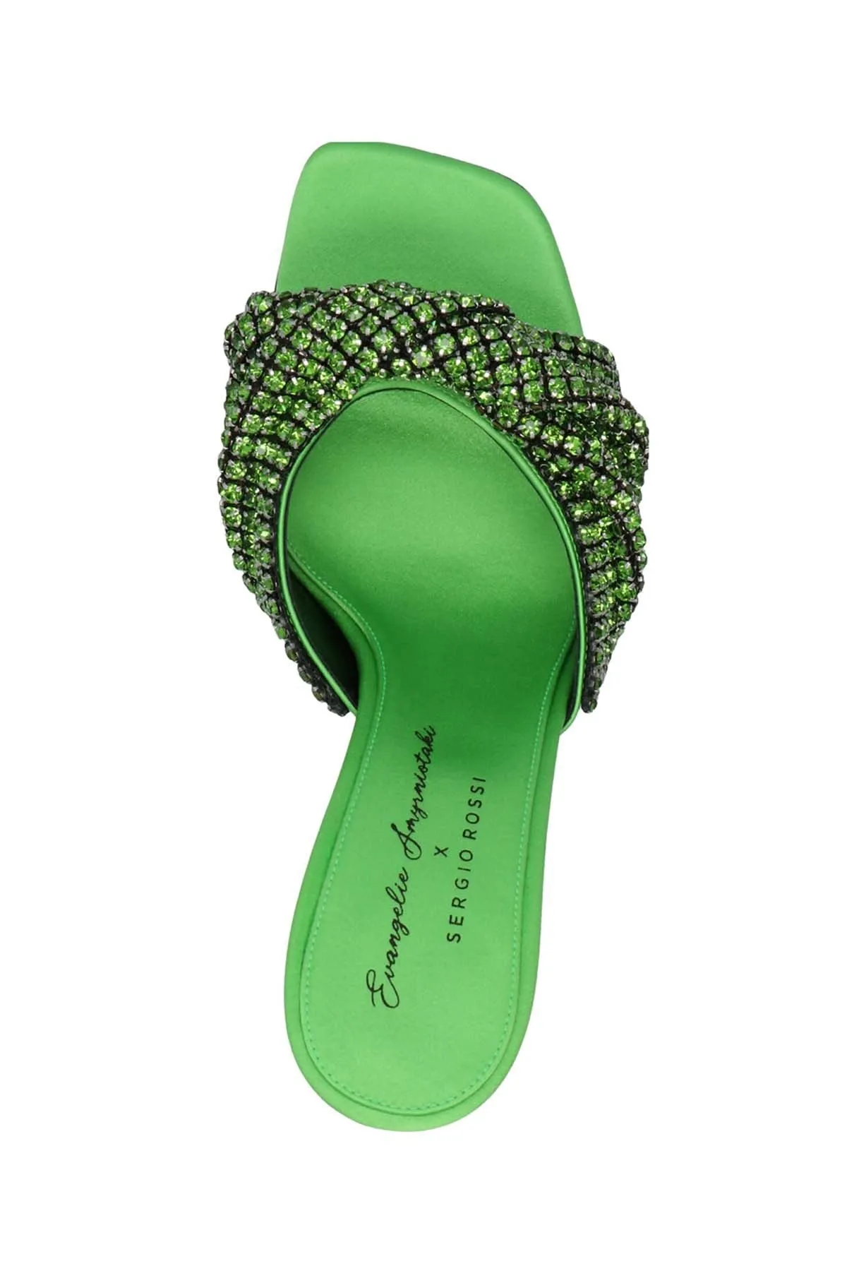 Evangelie Green Crystal Mules