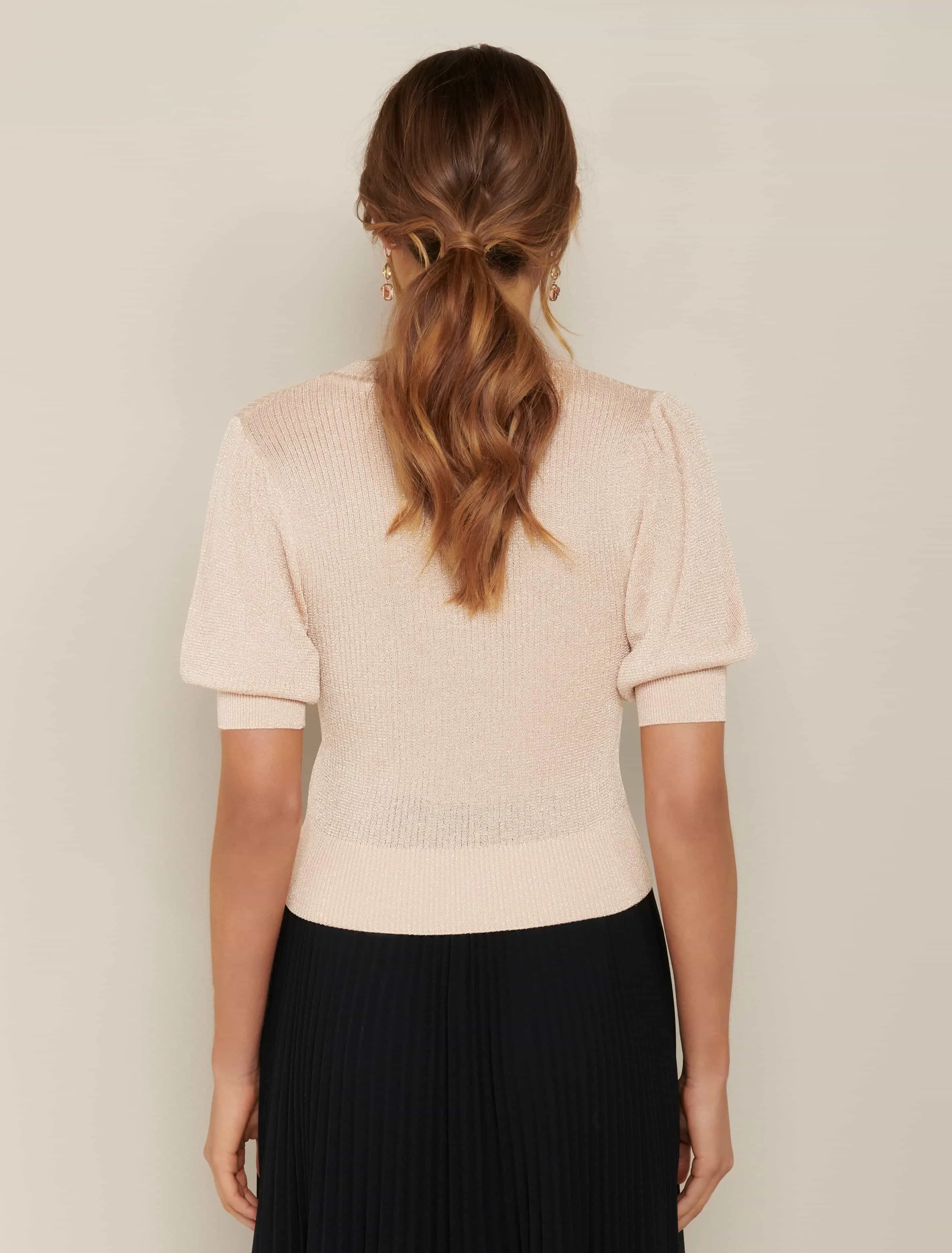 Georgia Metallic Puff Knit Tee