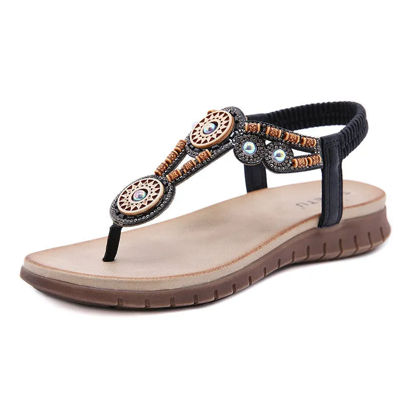 SIKETU | Vintage Beaded Rhinestone Comfy Sandals