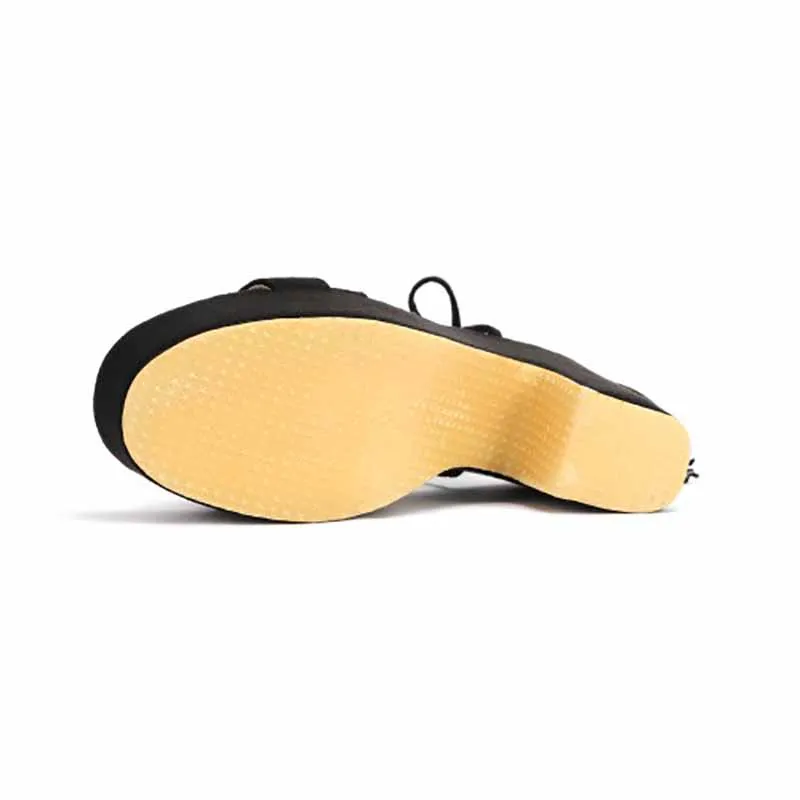 Women's Shoes Platform Heels Sandals Suede Lace Up Block Heels